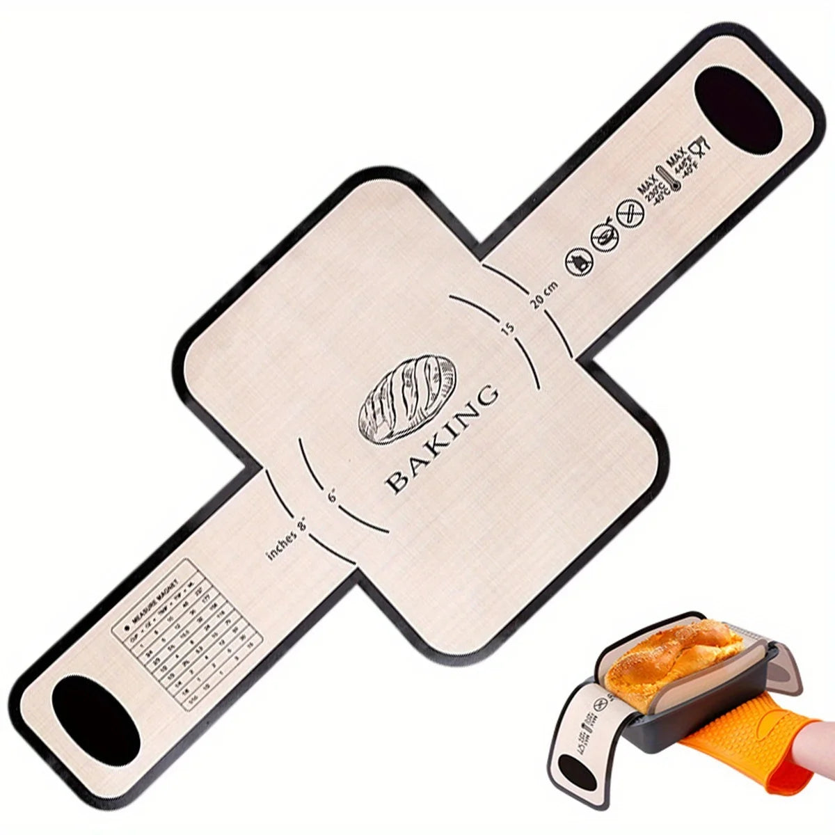 Silikon-Brotschlinge hitzebeständig antihaftbeschichtet mit langem Griff zum Backen