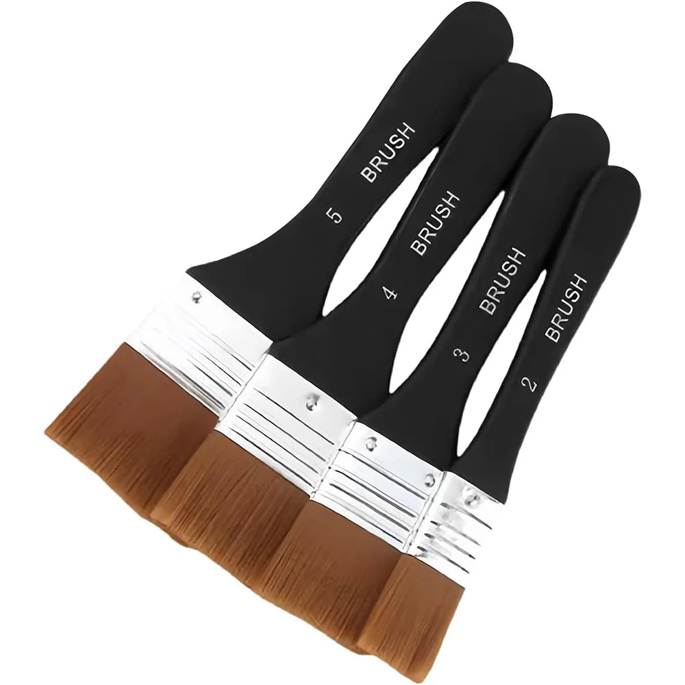 Präzise Basecoating-Pinsel: Flach, hell, Holzgriff – optimal für Acryl, Öl - Aquarell
