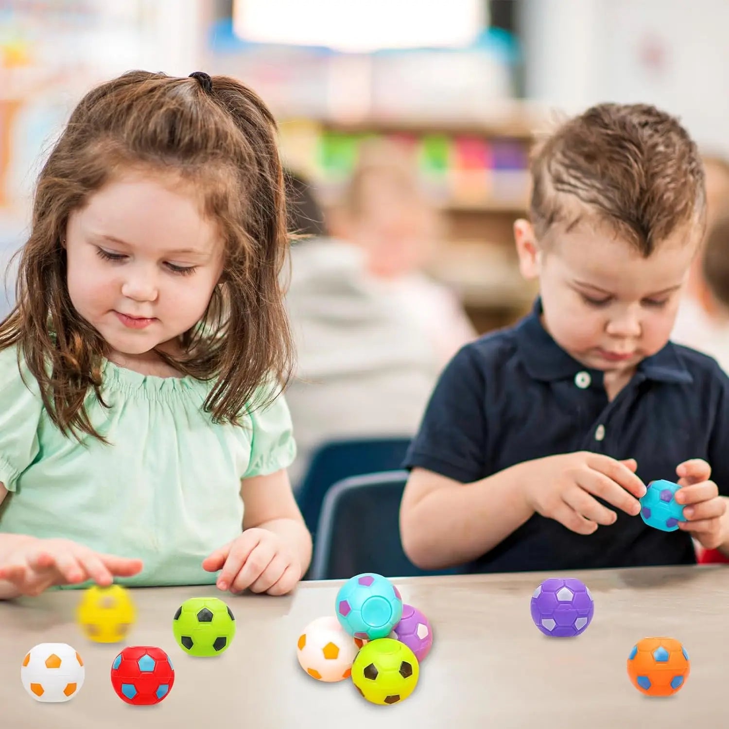 10er Set Fidget Spinner Fußball Fingerspielzeug für Kinder