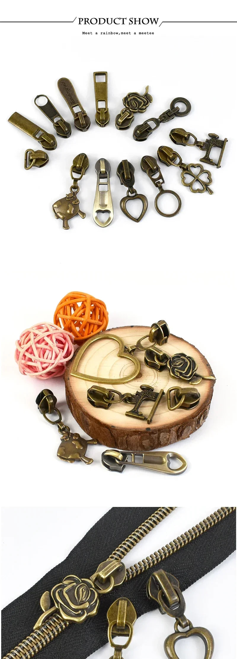 Bronze Reißverschlussschieber für Nylonreißverschlüsse, 5-20 Stück-Yabubest - Home & More