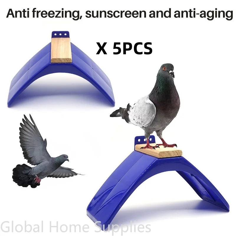 5-teiliges Tauben- und Vogelschutz-Set mit Holzauflage und Kunststoffständer