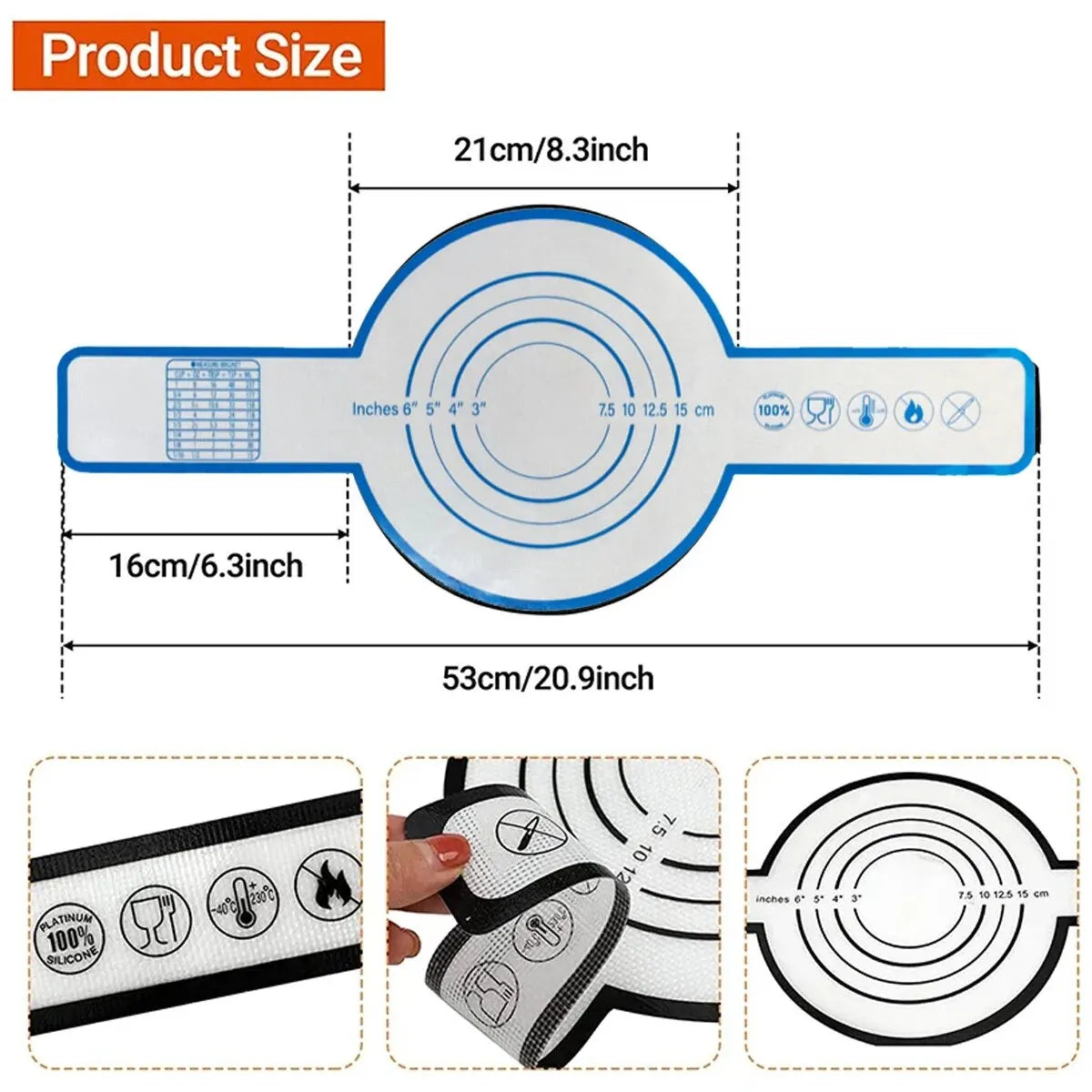 Silikon Backmatte mit langem Griff in 4 Farben für perfektes Backen