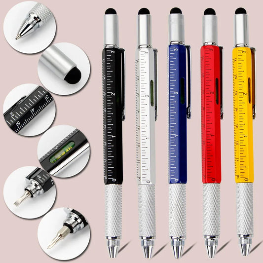 7-in-1 Multifunktions Kugelschreiber mit Touchpen Schraubendreher Lineal