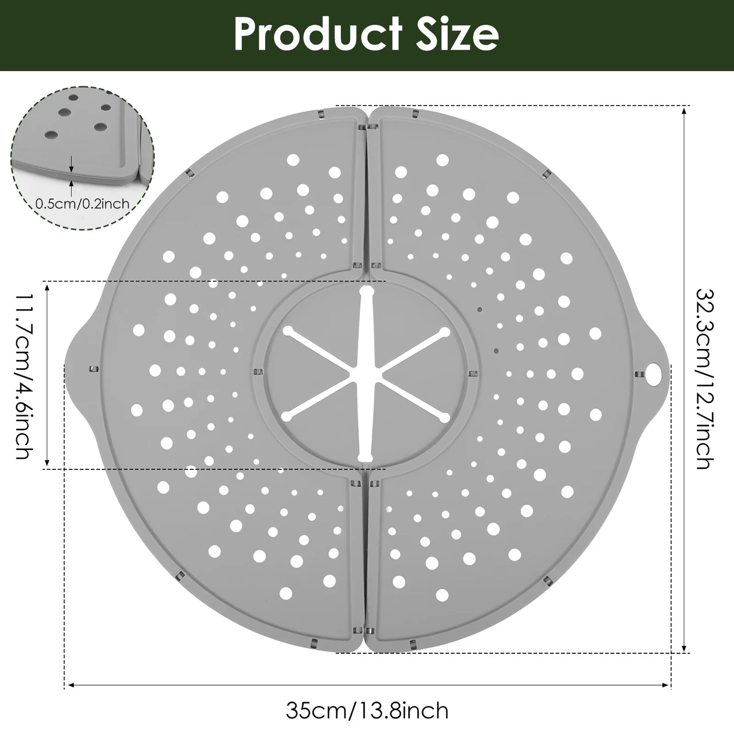 Silikon Spritzschutz faltbar für Bratpfannen 10 bis 12 Zoll