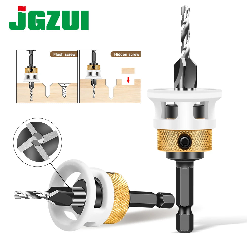 Holzbearbeitung Senker Bohrer mit einstellbarer Tiefe und Schrittbohrer
