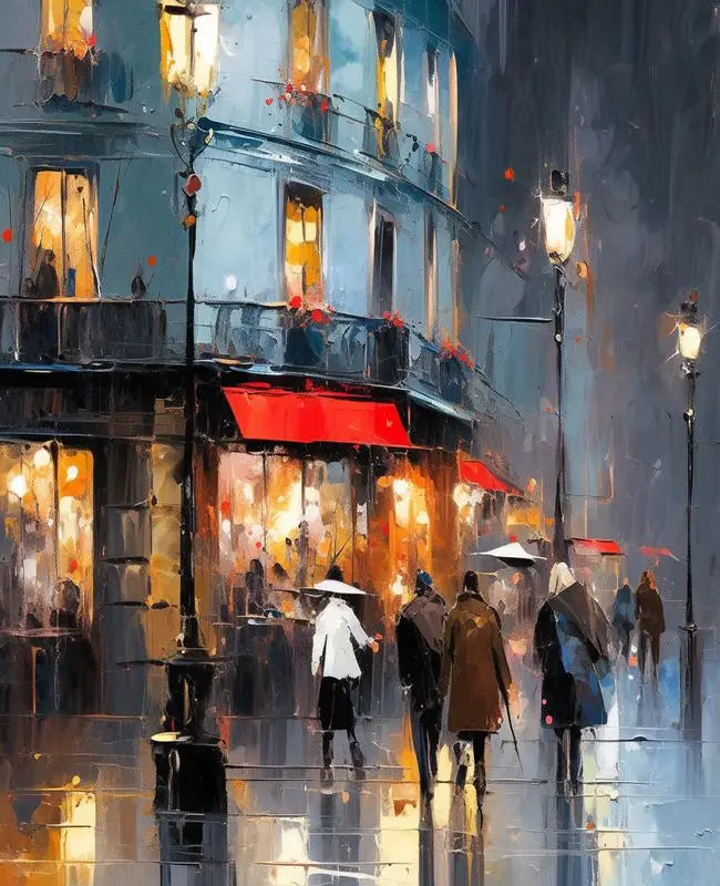 DIY Malen Nach Zahlen Stadtbild Leinwand Acrylfarben Set für Raumdekoration