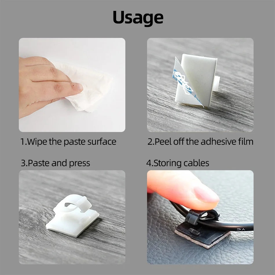 Kabel Organizer Clips 30 Stück Kabelhalter Kabelmanagement Set