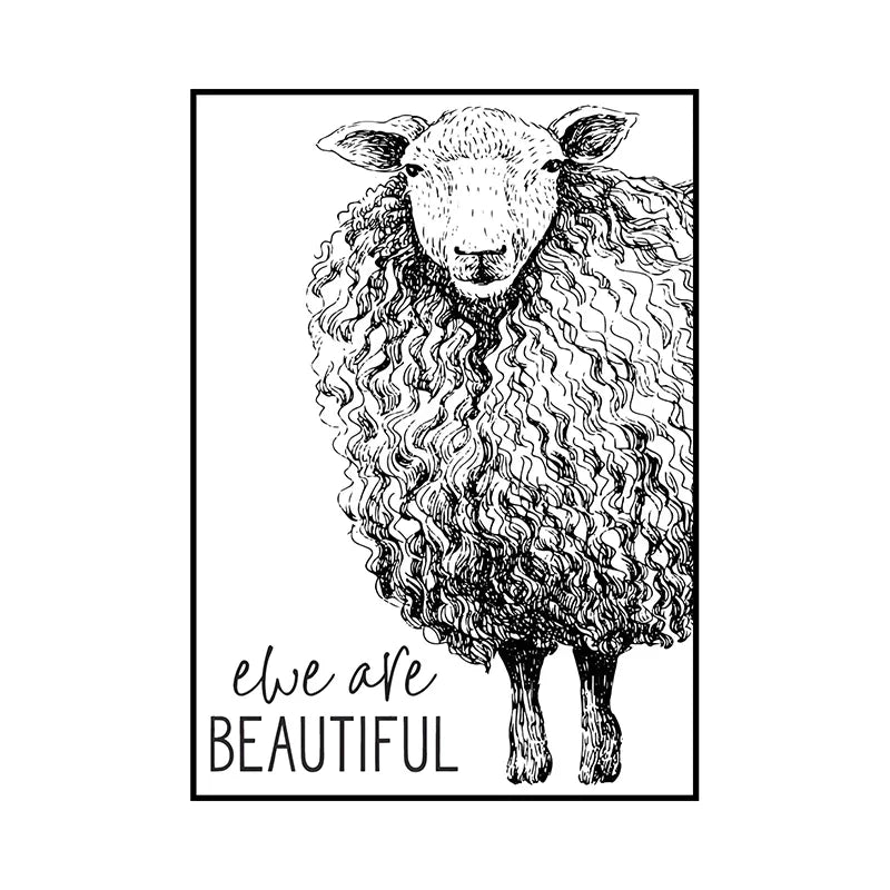 Lustige Tier Wandkunst auf Leinwand für moderne Badezimmer Dekoration