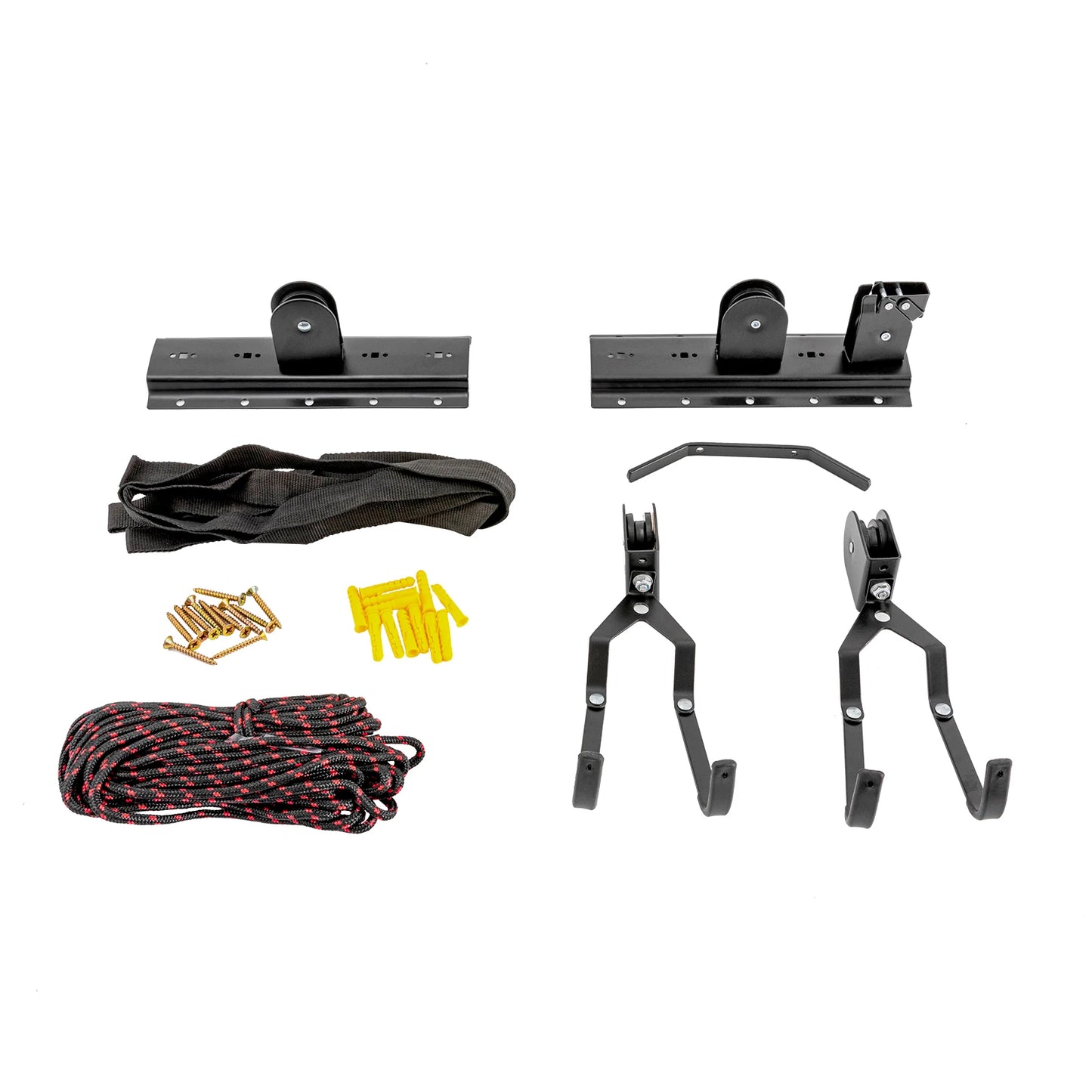 Platzsparender Fahrradzug mit robustem Riemenscheibensystem für Garage