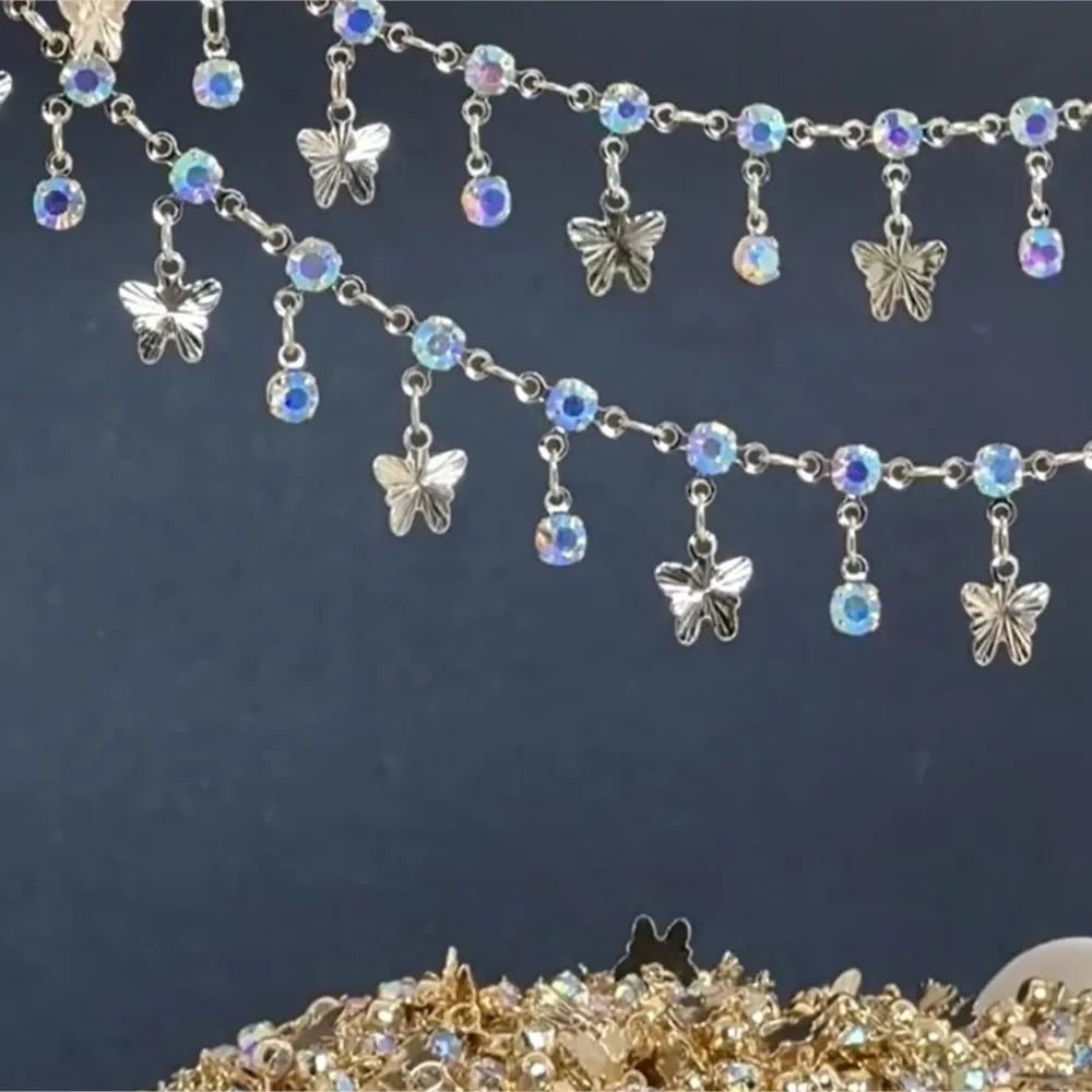 1 Meter Kupferkette mit Schmetterling Charms für DIY Schmuckherstellung