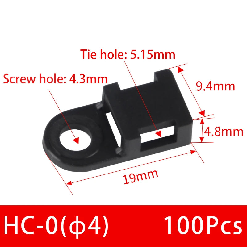 100 Stück Kabelbinderhalter Kunststoff Kabelbefestigung für USB Kabel