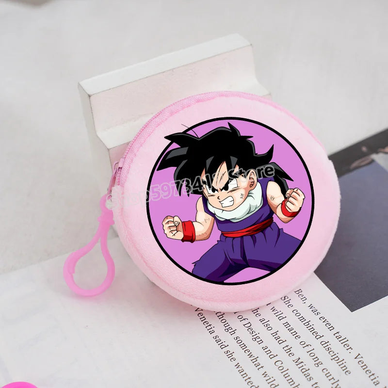 Plüsch Mini Geldbörse mit Reißverschluss rund Cartoon Schlüsselanhänger