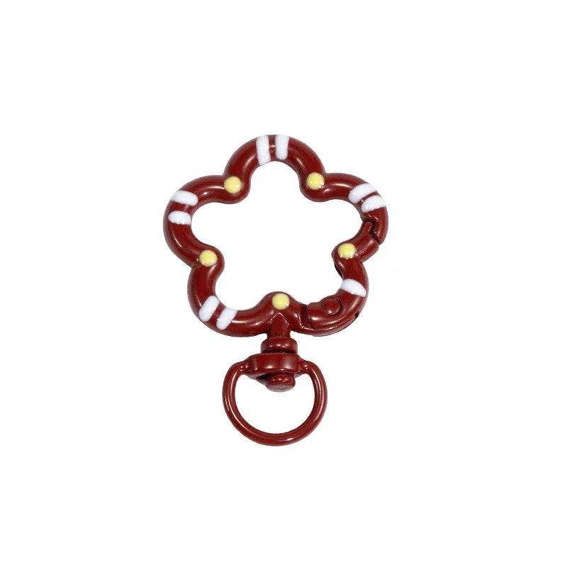 5 Metall-Karabinerverschlüsse mit Blumenmuster für Schmuck und DIY