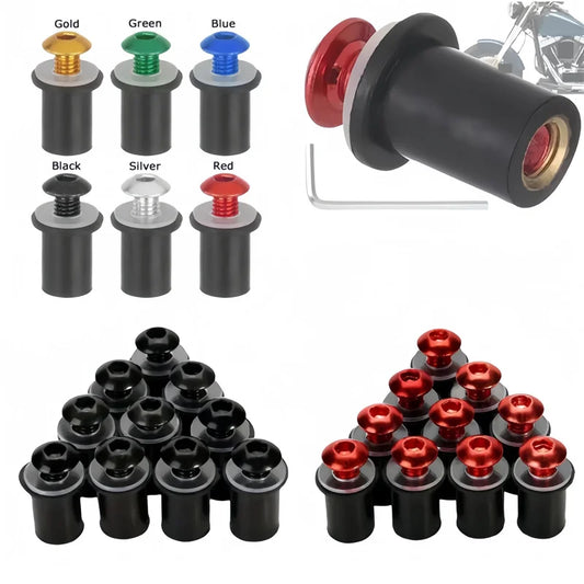 10er Set M5 16 mm Aluminium Gummi Muttern für Motorrad Windschutzscheibe-Yabubest - Home & More