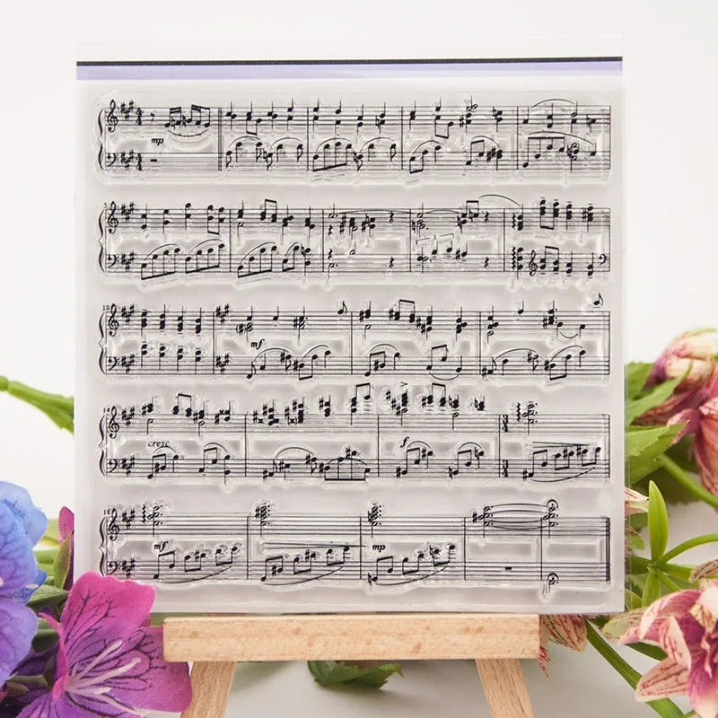 10x10cm DIY Musik Noten Stempel transparent für Sammelalbum - Handkonto