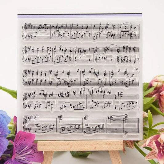10x10cm DIY Musik Noten Stempel transparent für Sammelalbum - Handkonto