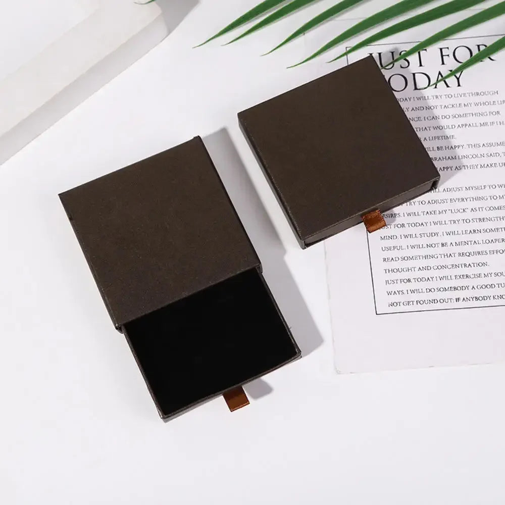 Dicke Kraftpapier Schmuckbox mit Schublade für Halskette Armband Ring