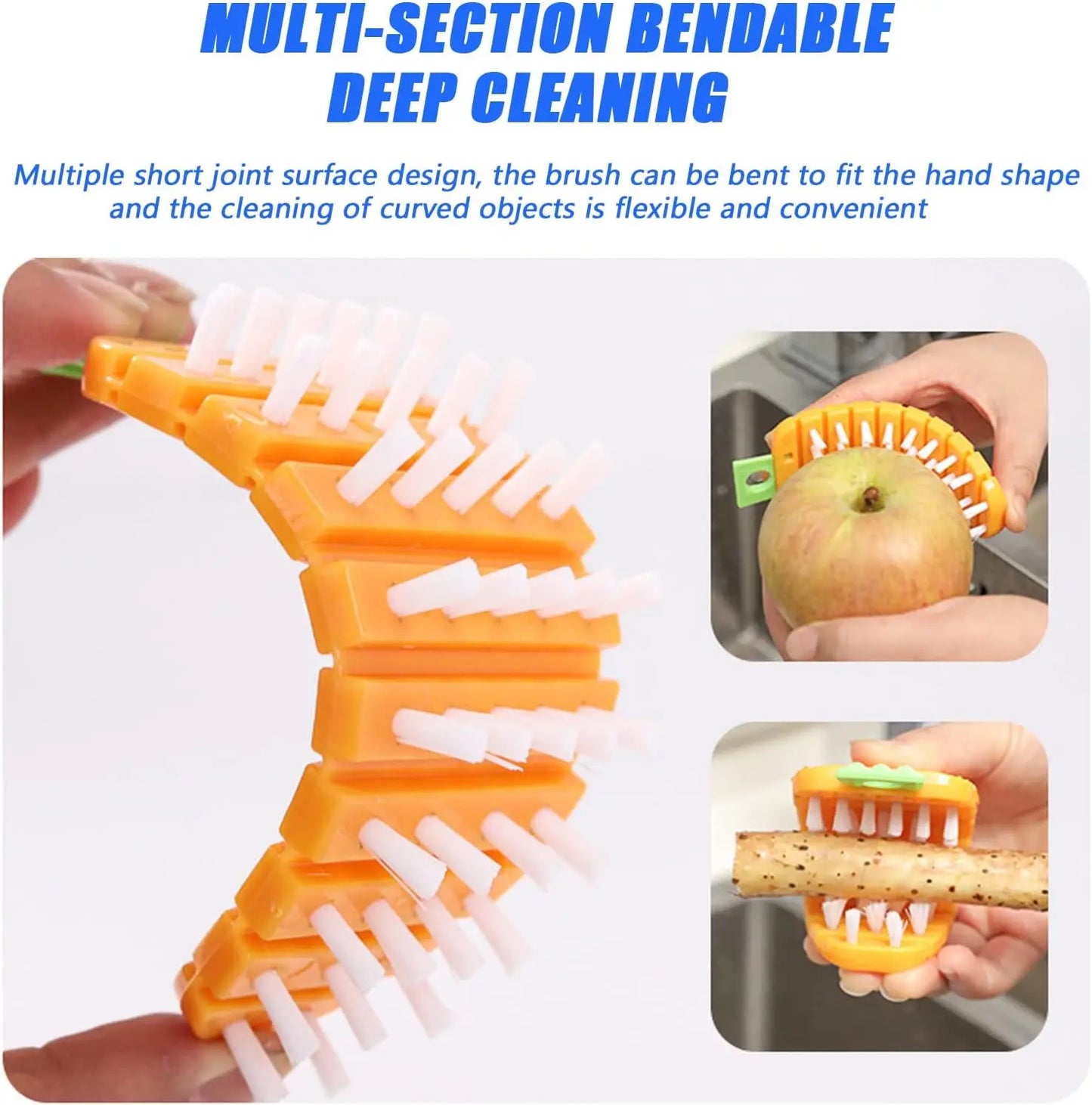 Flexible Gemüse Reinigungsbürsten Set – Kartoffel Karotte Mais Pilz Wäscher