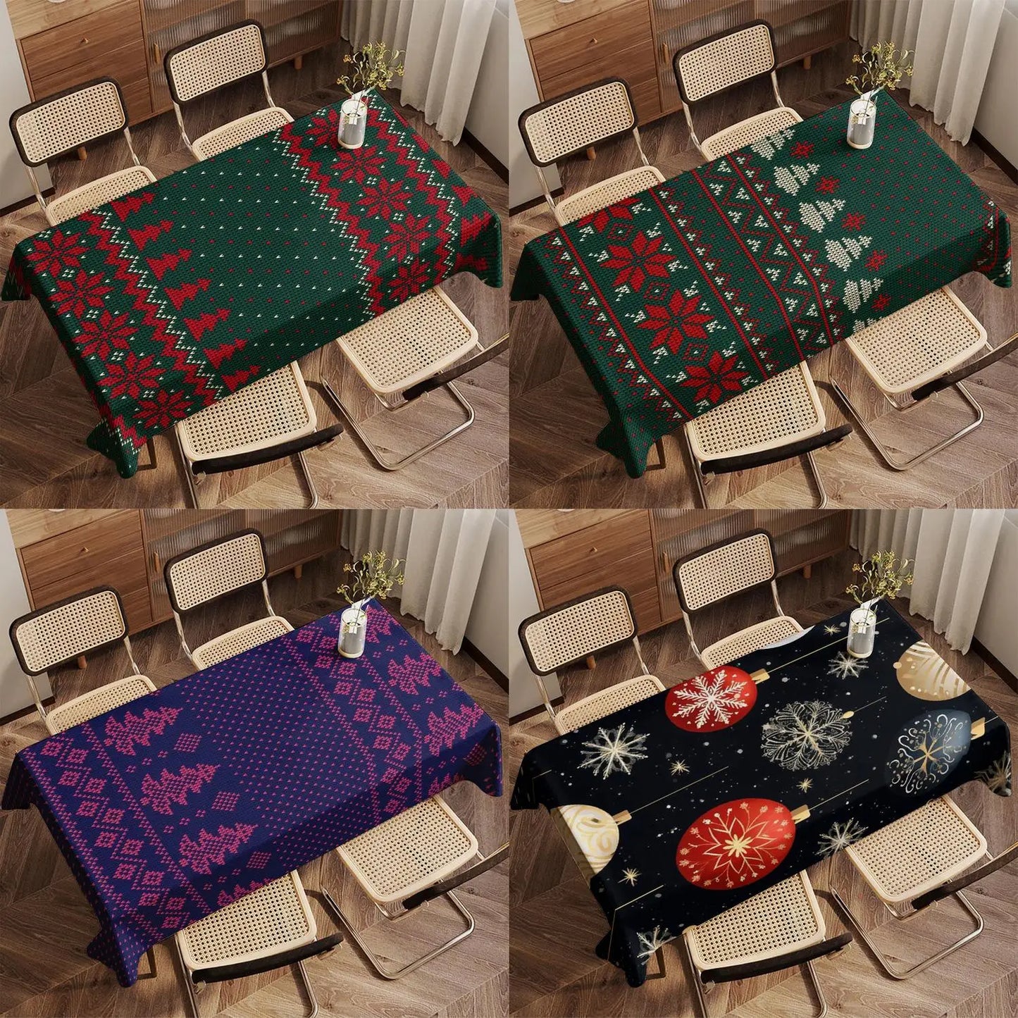 Wasserfeste Tischdecke mit rotem Streifenmuster für vielseitige Anlässe