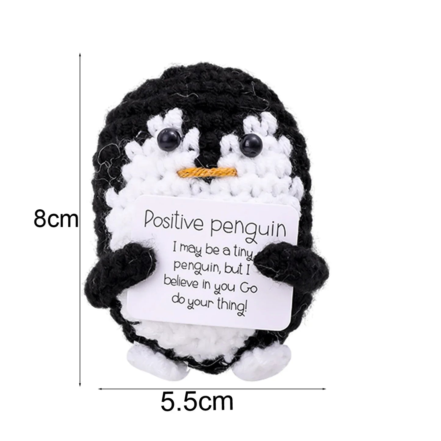 Handgemachte Mini Pinguin Plüschpuppe mit Karte Lustiges Geschenk