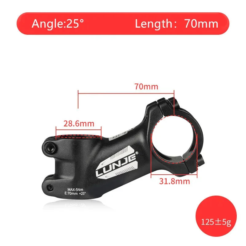 Ultraleichter Fahrradvorbau 17 Grad Aluminiumlegierung 31,8 mm MTB Rennrad