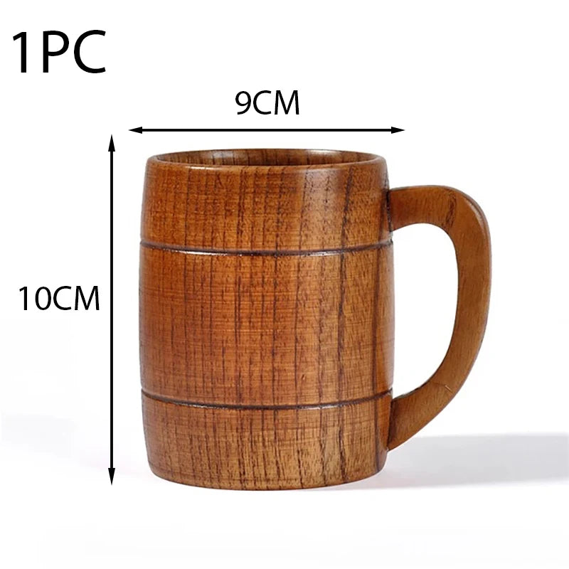 Handgefertigter großer Holzbecher aus Fichtenholz für Getränke Küche Bar