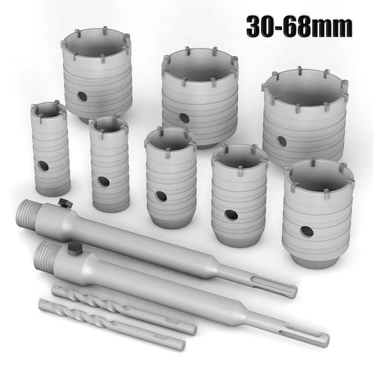 4 teiliges SDS Plus Kernbohrer Set 30 bis 68 mm für Beton und Stein