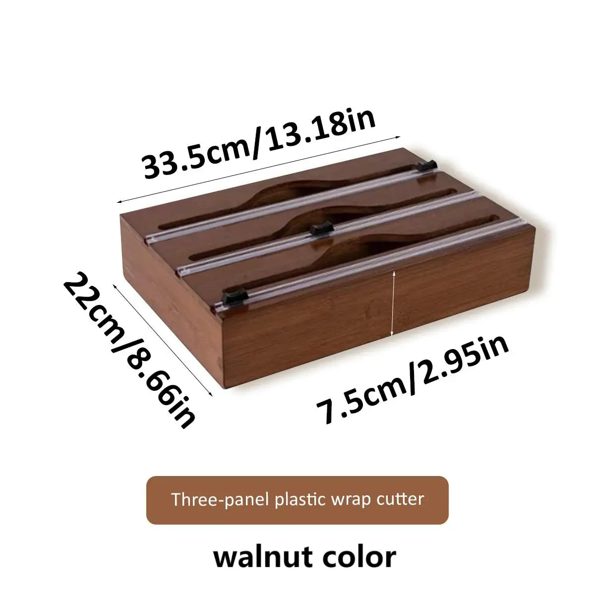 Bambus Küchenwickelspender mit Folie und Schneidebox zur Aufbewahrung