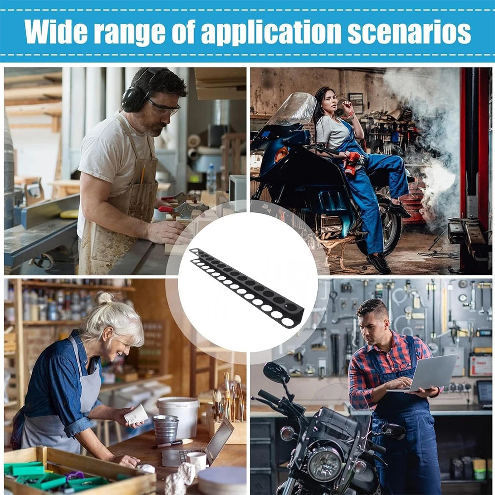 Platzsparend - Robust: Schwarzer Schraubendreher-Organizer für 14 Werkzeuge