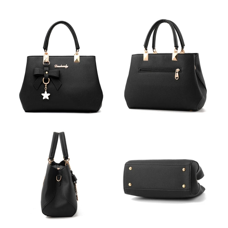 Modische Einfarbige Schultertasche mit großer Kapazität für Damen