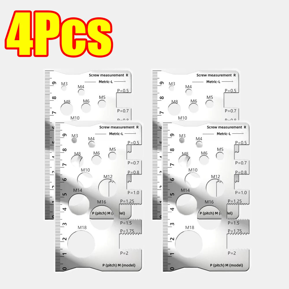 Multifunktionales Schraubengewinde Messset aus Edelstahl