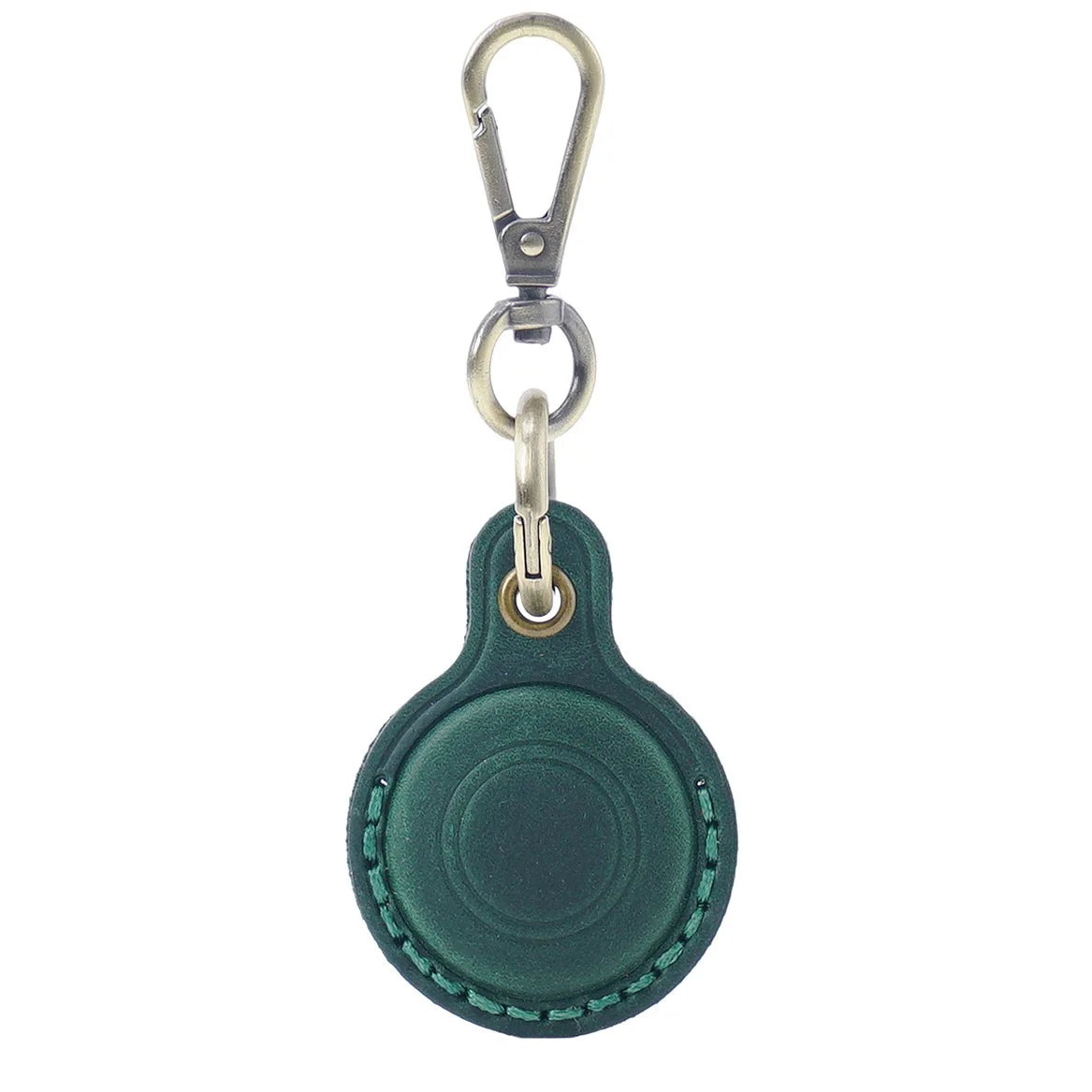 Strukturierter Rindsleder Schlüsselanhänger mit Airtag Etui und Karabiner