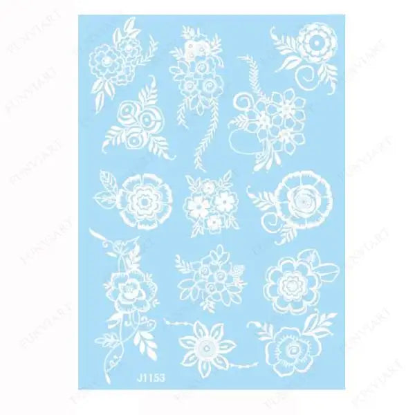 Weiße Henna Temporäre Tattoos für Frauen Hand Mehndi Party Körperkunst