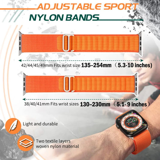 Vielseitiges Nylon Armband für Apple Watch Ultra und Series Modelle