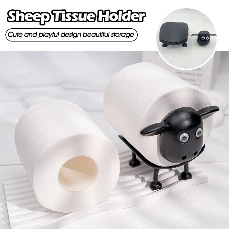 Freistehender Toilettenpapierhalter in Schafform aus Kunststoff