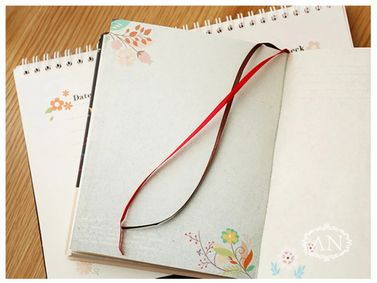 Retro-Notizbuch mit Blumenmotiv – Hardcover Tagebuch-Yabubest - Home & More