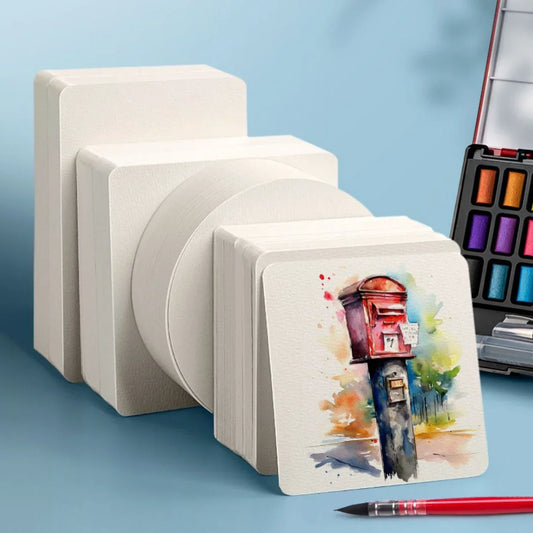Profi-Aquarellpapier 300g/m², 25 Blatt rund - quadratisch – perfekt für Künstler
