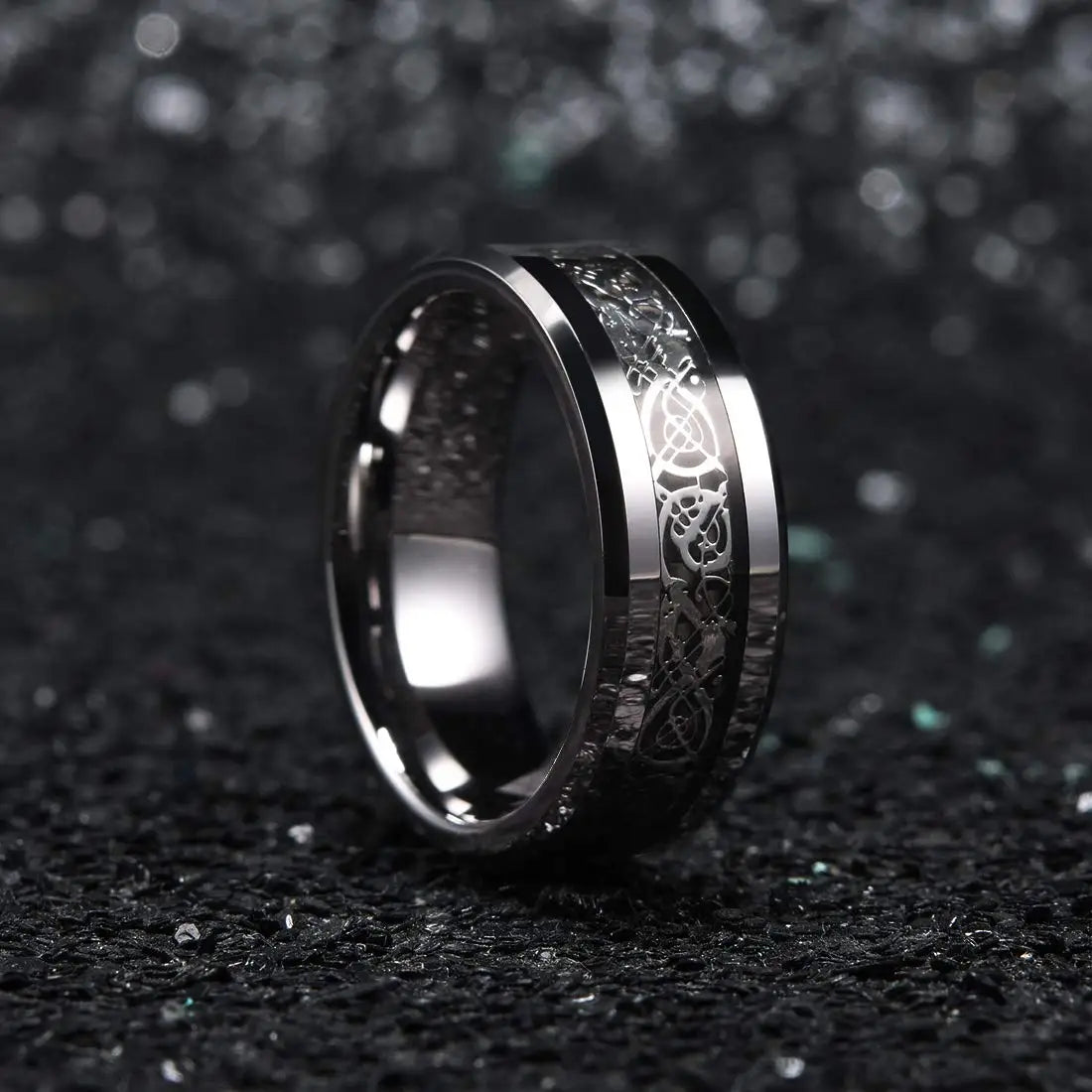 Fashio Männer Ringe Schwarz Titan Edelstahl Ringe Für Männer Frauen Ziegel Muster Finish Abgeschrägte Kante Hochzeit Ring Partei Schmuck