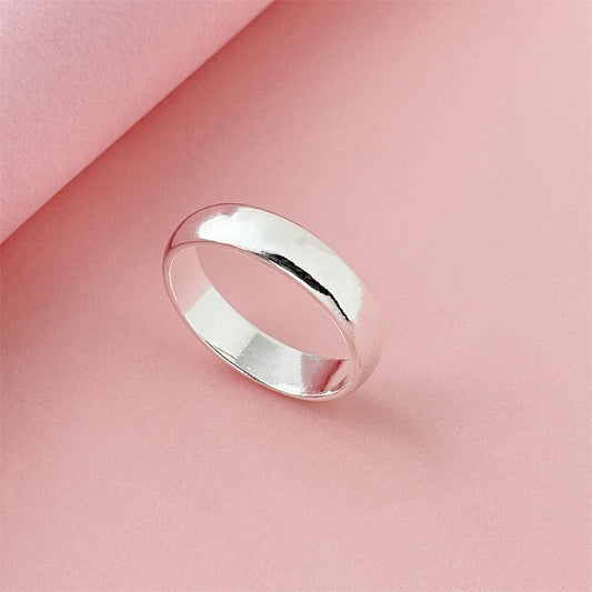 Eleganter 925 Sterlingsilber Ring für Damen in Größen 5-11, schlicht - rund