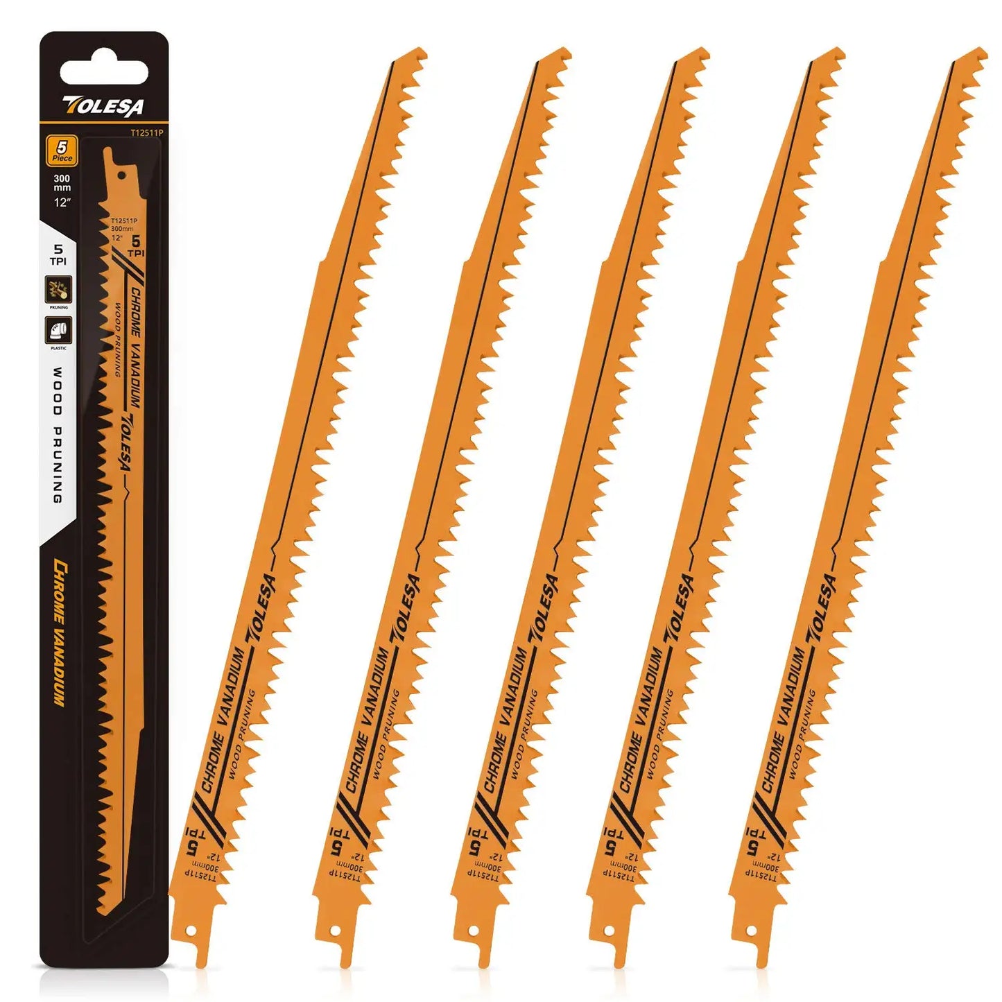 5er Set Säbelsägeblätter für Holz PVC Rohre - Effizientes Schneiden in 3 Größen