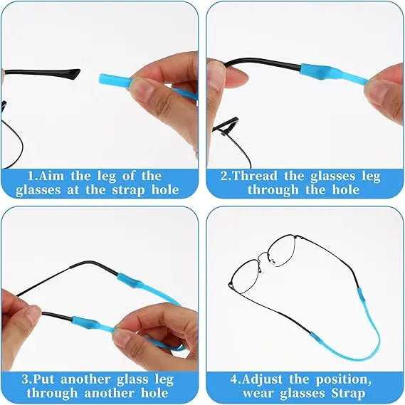 Elastische Silikon Brillenband Kette für Sonnenbrille sportlich und rutschfest-Yabubest - Home & More