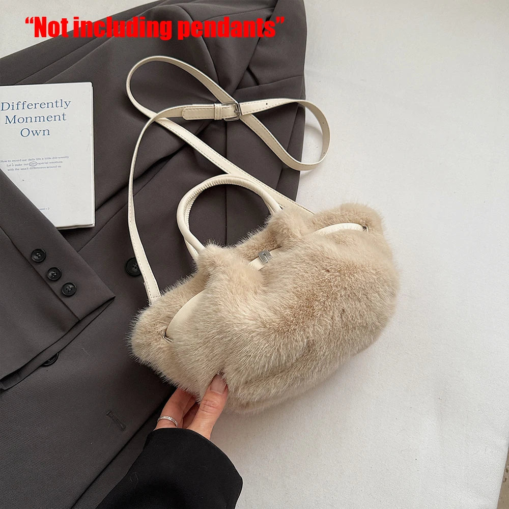 Leichte und vielseitige Plüsch Umhängetasche für Herbst und Winter