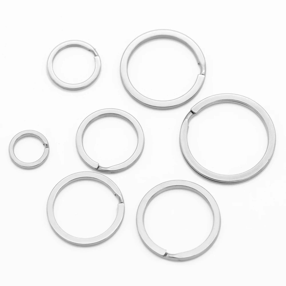 10x Edelstahl Schlüsselringe 15-35mm für DIY Schmuck & Anhänger