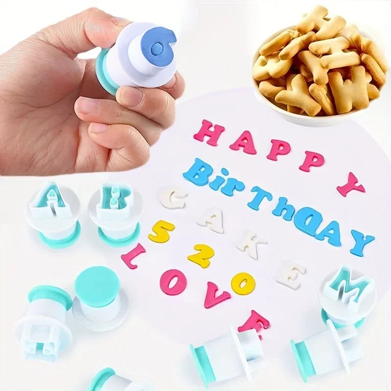 Ausstechformen Set Alphabet Zahlen für Kuchendeko Cupcake Fondant Backen