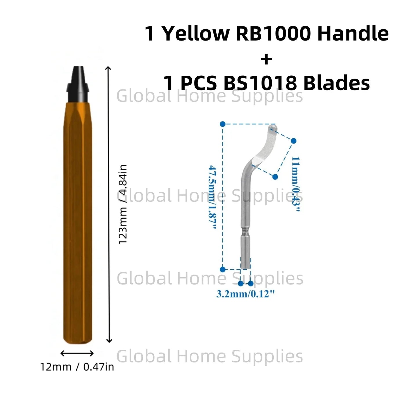 Entgratungswerkzeug Set RB1000 mit 1 oder 11 Schnellarbeitsstahl-Schwenkklingen