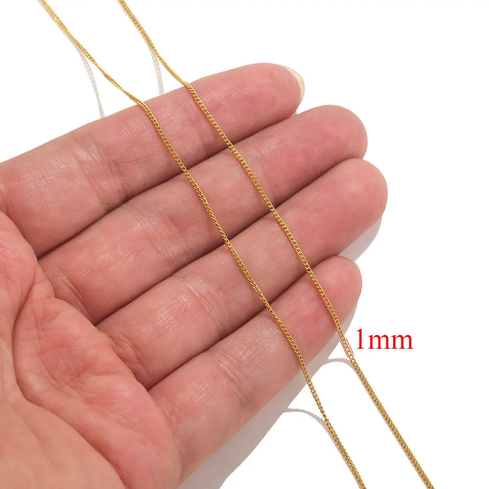 2 Meter Edelstahlkette für DIY Schmuckherstellung mit Goldbeschichtung