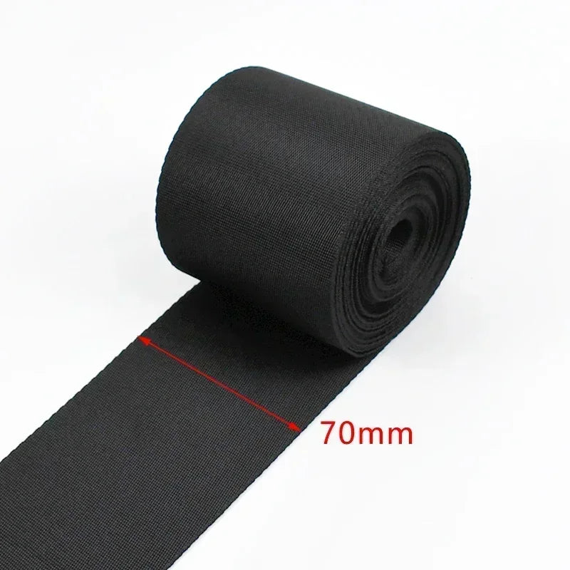 5m Schwarzes Nylon Gurtband 10-100mm für Taschen, Gurte, Haustier, DIY