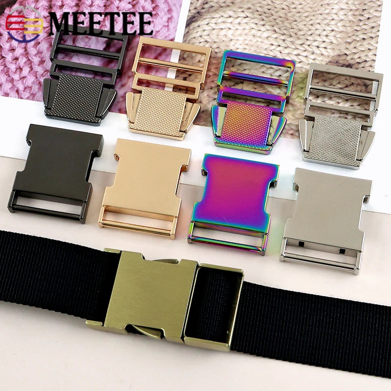 3er Set Metall Schnallen Verschluss 19 25 32 38mm für Rucksack Gürtel