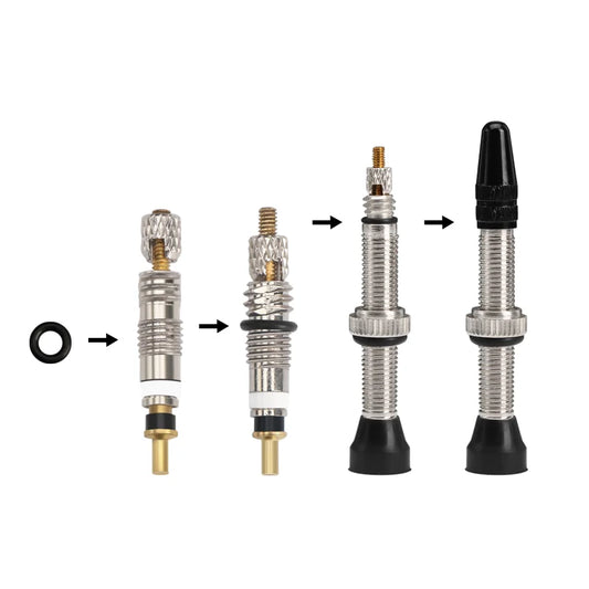 Präzises Tubeless Ventil Core Kit aus verchromtem Messing mit abnehmbarem Kern