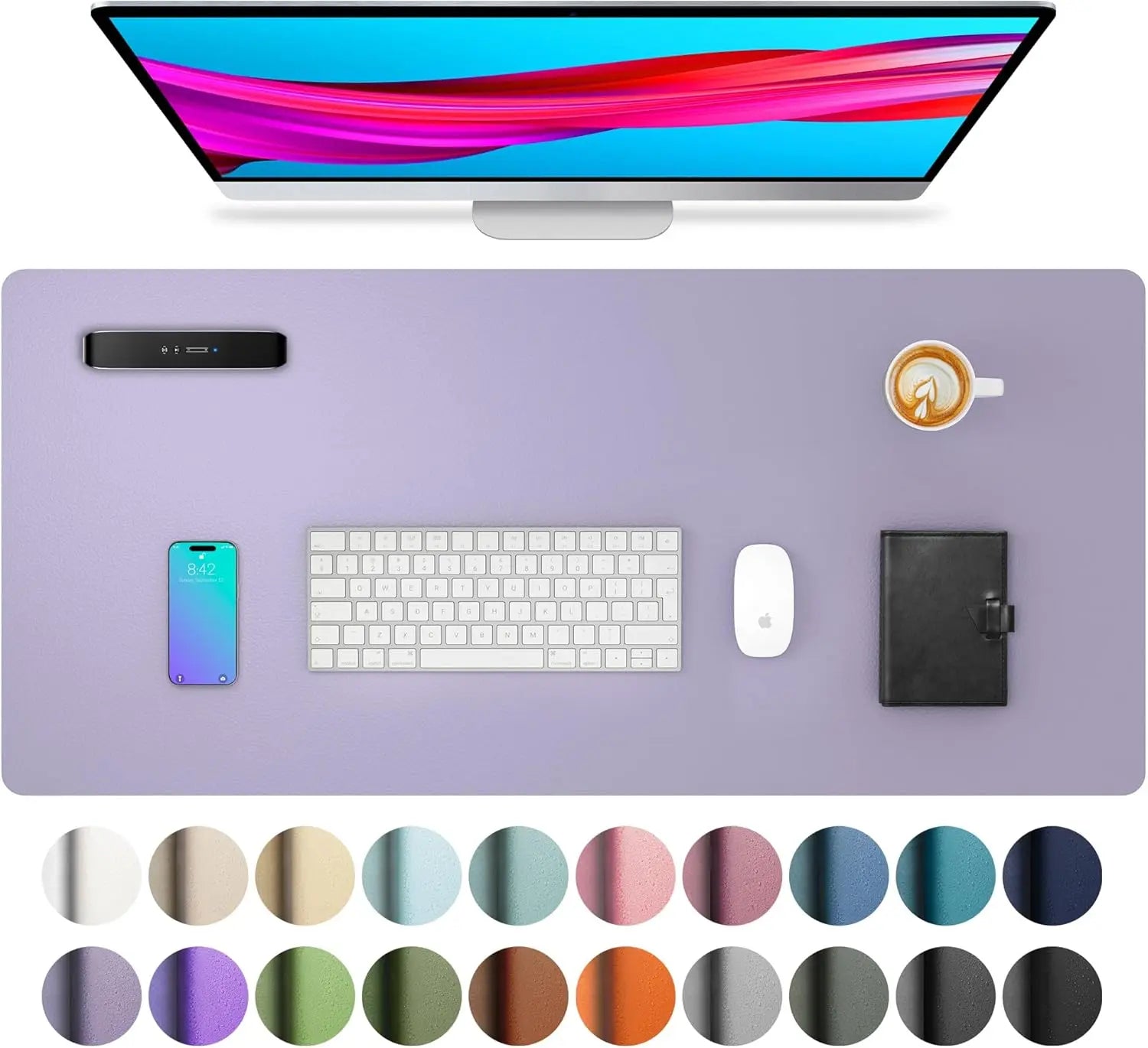 Wasserdichte große Schreibtischunterlage aus PU Leder für Büro und Gaming